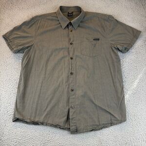 Oakley Button Up Camp Shirt XL Gray Short‎ Sleeve O